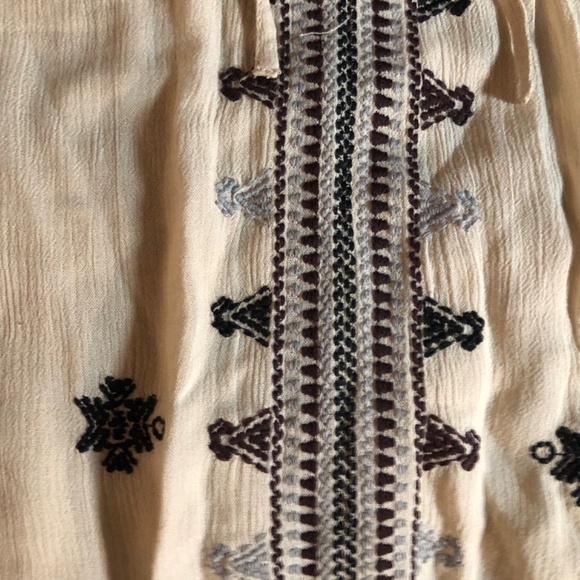 Free People Stargazer Embroidered Peasant Mini Dress. Sz M India - Picture 10 of 16